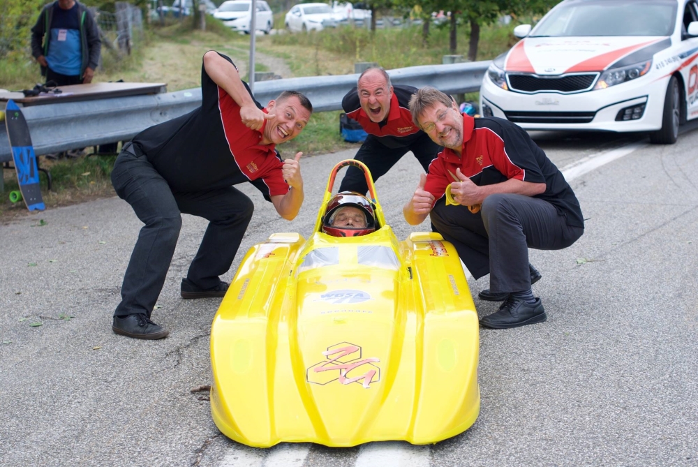 Le fameux gravity car de Don Shoettler. Photo: Marie-Houde, Facebook L'Ultime Descente.