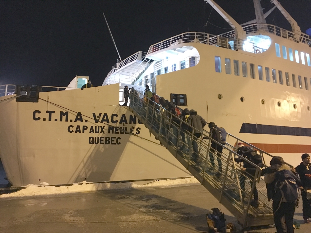 Arrivée à bord du Vacancier