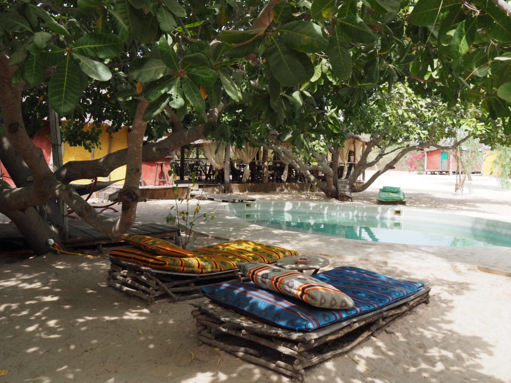 Le Bonobo Lodge unique hôtel de l’île de Kathior, dans le parc du delta du Saloum. Photo: Marie-Julie Gagnon