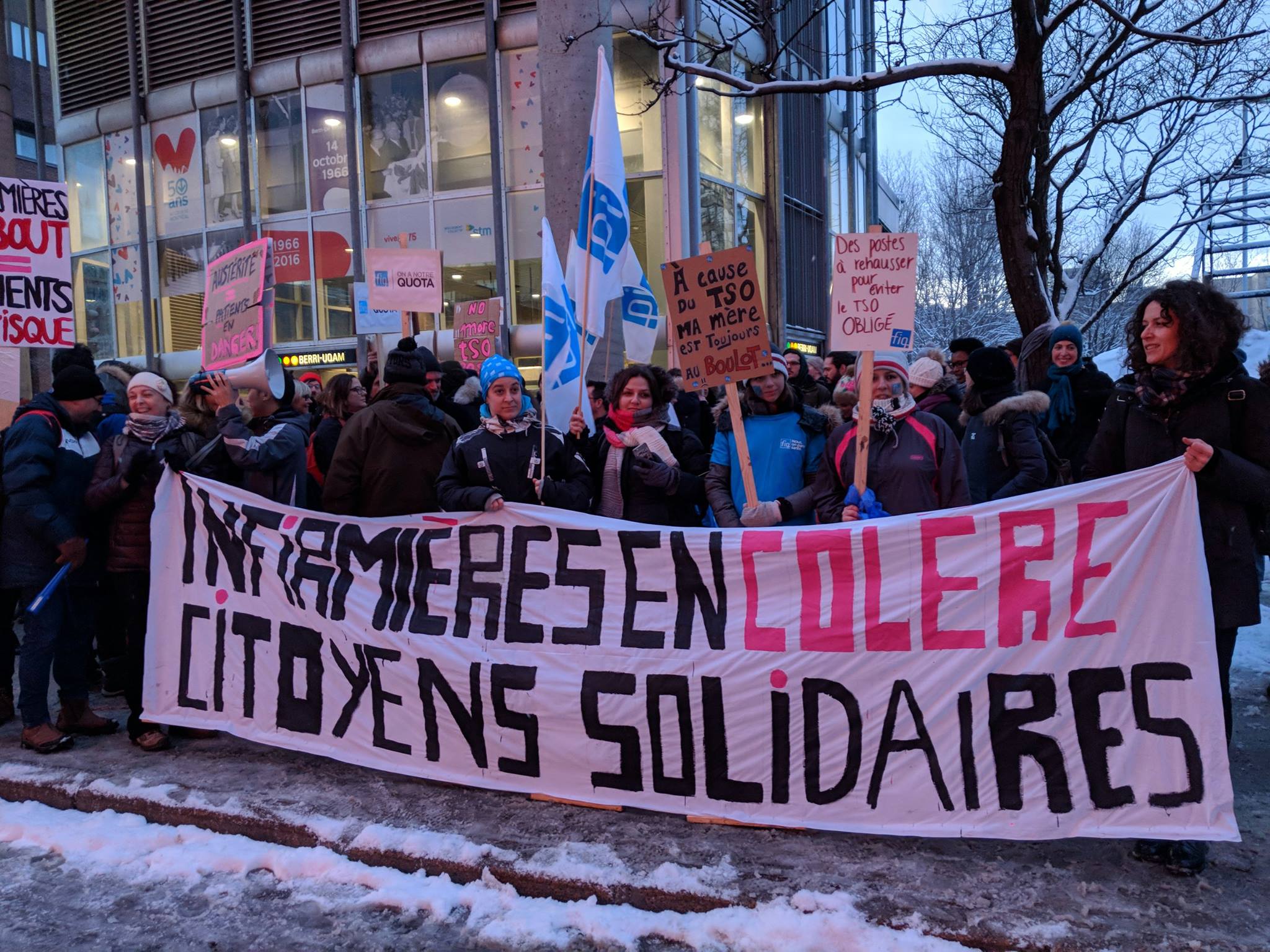 Les infirmières ont dû se battre pour faire entendre leurs voix. Photo: Facebook FIQ-Santé