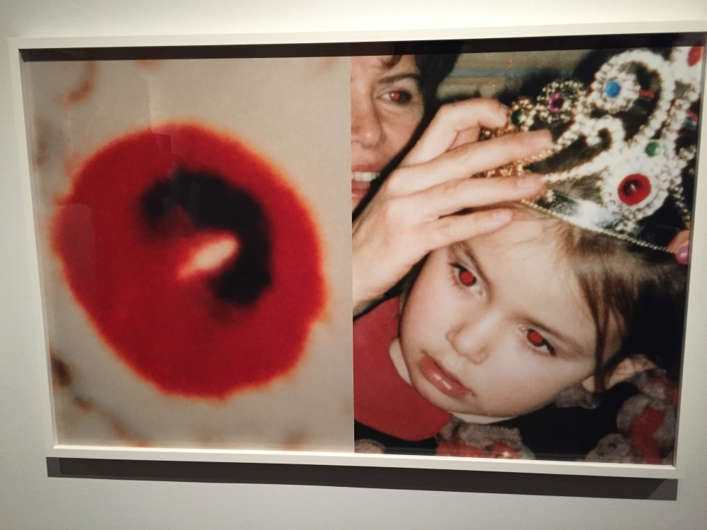 Avec Michel Campeau, une photo avec des yeux rouges est récupérée pour en faire un diptyque digne du pop art. Photo: Claude Deschênes