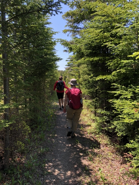 Carole Longuépée et Fernande Petitpas dans le sentier Entre Vents et Marées. Photo: Marie-Julie Gagnon