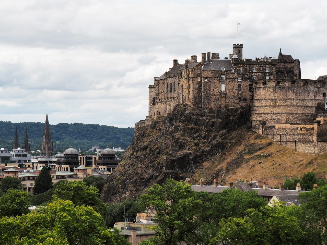 Le Château d’Édimbourg vu de la terrasse du Musée national d’Écosse. Photo: Marie-Julie Gagnon