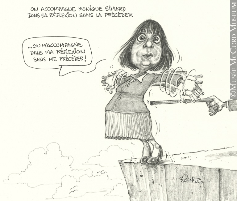 Caricature de Serge Chapleau. Don de Serge Chapleau. © Musée McCord