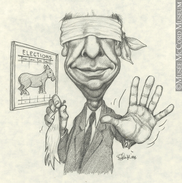 Caricature de Serge Chapleau. Don de Serge Chapleau. © Musée McCord