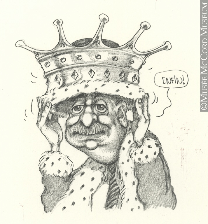 Caricature de Serge Chapleau. Don de Serge Chapleau. © Musée McCord