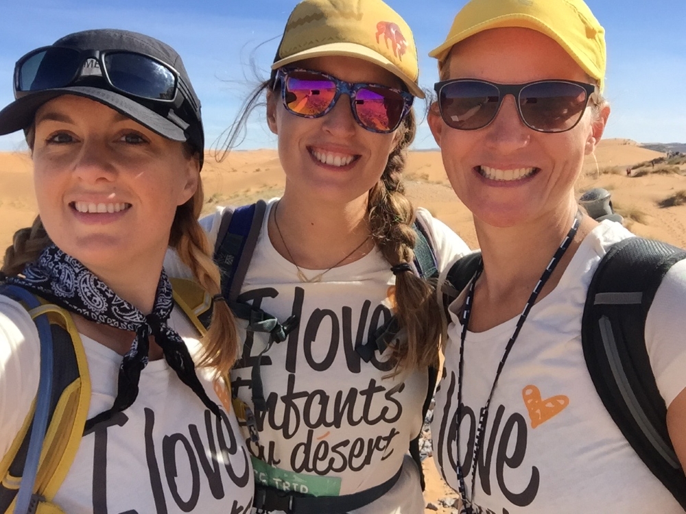 Jour 2, Sarah, Véronique et Ariane, prêtes à reprendre la route.